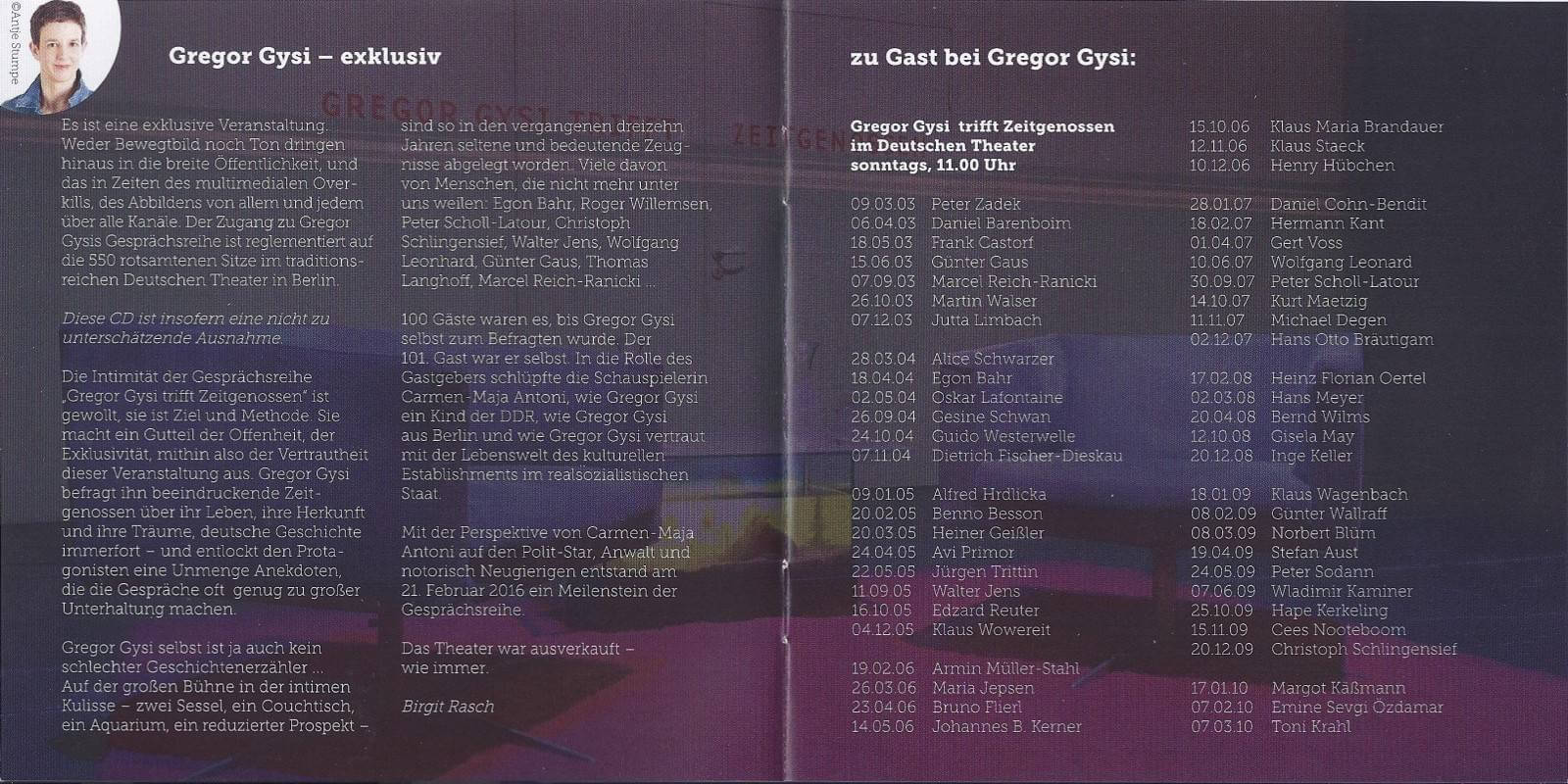Gregor Gysi trifft ... Booklet 1-2
